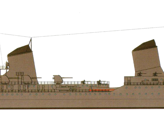 Крейсер СССР Project 26 Kirov 1944 [Heavy Cruiser] - чертежи, габариты, рисунки